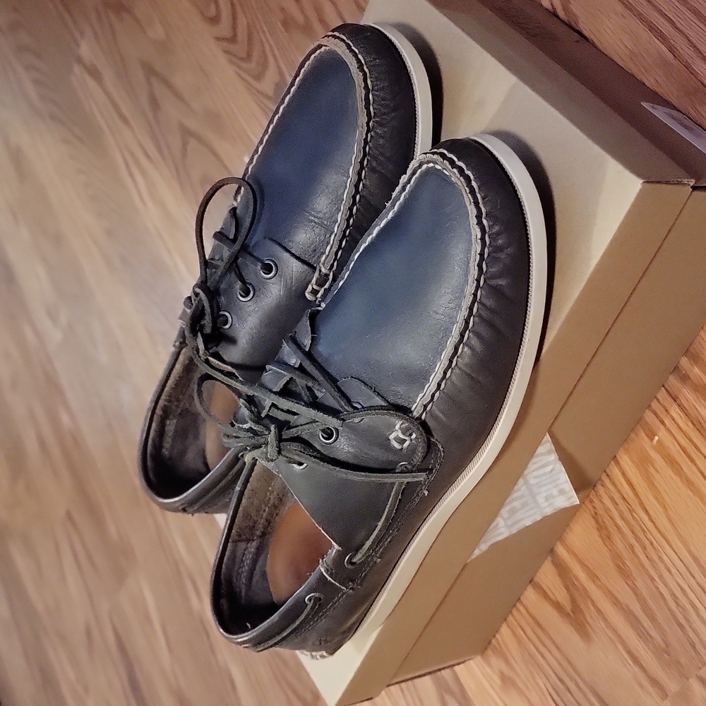 Mens Frye boat shoes gray REAL GENUINE LEATHER size 9.5
